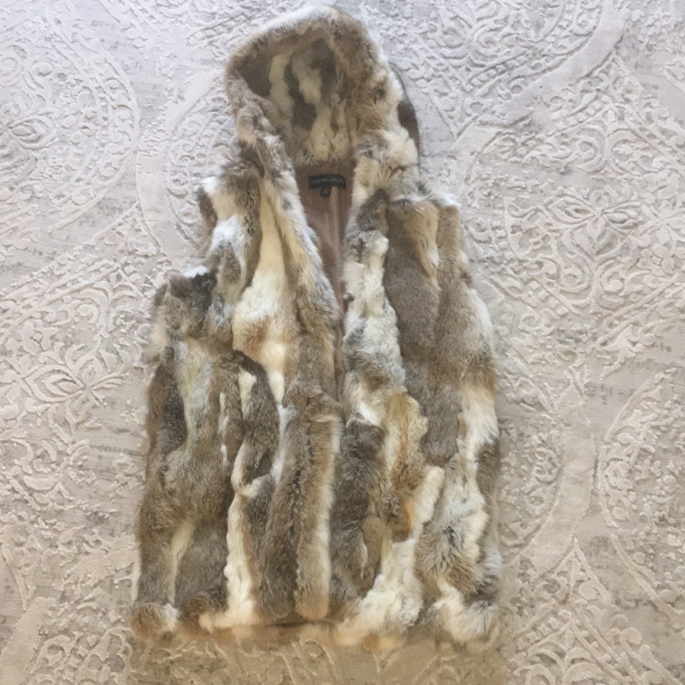 Adrienne Landau Genuine rabbit fur vest